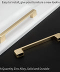 10 Pack Brushed Gold Cabinet Handles With Seven And A Half Inch Hole Center Drawer Pulls Modern Square Dresser Handles for Kitchen
