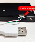 USB-A Male To MX1.25 Four Pin Terminal Connector Cable White With Dandy Wiring Setup And Awesome Connectivity For Your Projects Plus Nifty 1.25 Mm Pitch Adapter connected to device with color-coded wires.