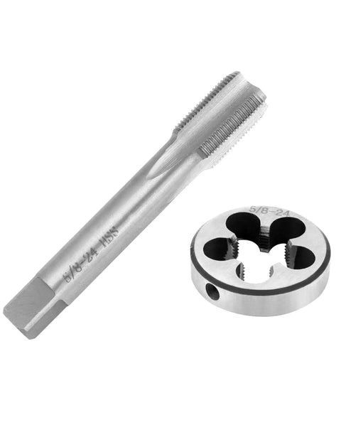 5/8-24 UNEF Right Hand HSS Tap And Die Set For Precision Thread Repair In Iron Aluminum Copper Heavy Duty Alloy Steel Round Die Tool