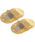Top-Notch Brass Hinges Set For Folding Tables, 2 pcs, round edge, 2-1/2 x 1-1/2 inches, smooth gloss finish