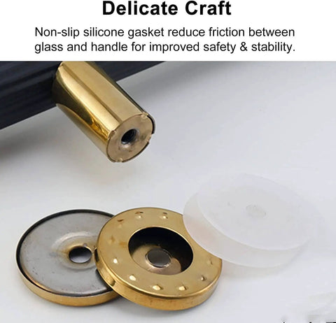 Push Pull Sliding Glass Door Handle With Fittings, showing brass fitting and silicone gasket, non-slip, durable.