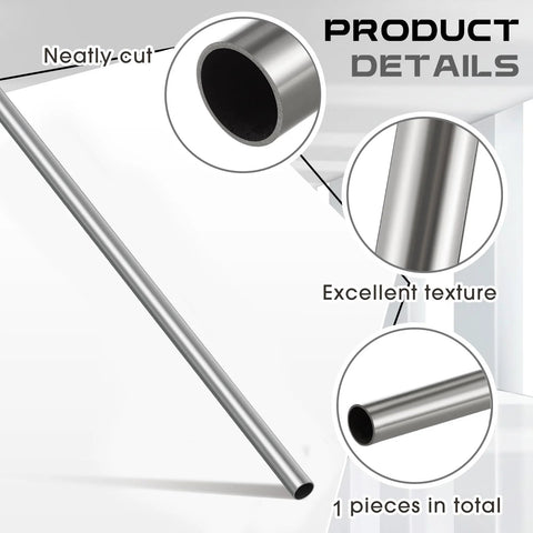 304 stainless steel tubing, 1-inch OD, 72-inch length, 16 gauge, weldable round metal tube