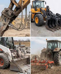 Heavy machinery using Flat Face 1/2 Inch NPT Hydraulic Quick Connect Couplers Set With Dust Caps ISO 16028 in construction scenarios