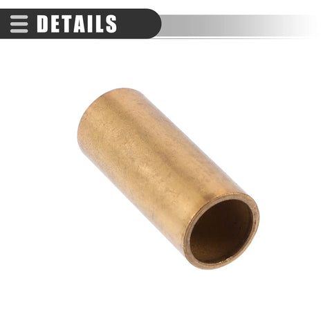 Universal Leaf Spring Bushing Kit For Cars Motorcycles And Boats Rock Solid Bronze Tone Wear Resistant Bushings Nine Sixteenths By Eleven Sixteenths By One And Three Quarters Inches Direct Replacement Easy Install Four Piece Set bronze bushing close-up