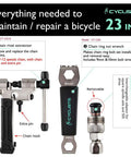 All In One 23 Piece Bike Tool Kit With Durable Storage Case For Home Maintenance And On The Go Repairs For Mountain And Road Bikes A Comprehensive Bicycle Repair Tools Set includes chain rivet extractor and nut wrench