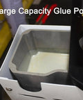 Double Glue Pro Grade Edge Bander For Woodworking, glue pot detail, large capacity, intelligent temperature control feature visible.