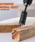 Magnetic Wristband Universal Socket Grip For 7 To 19 Millimeter shown drilling into wood, focusing on socket attachment.