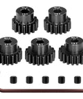 Beefed Up High Speed Pinion Gear Set 15T 16T 17T 18T 19T 5mm Bore Hardened Steel For One Eighth And One Tenth Scale RC Buggy SCT Stadium Truck And Monster Truck