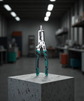 Heavy Duty 10 In 1 Electrician Pliers With Premium Carbon Steel Jaw And Cozy Tpr Grip Handle on a concrete surface in a workshop.