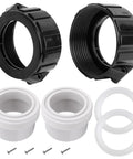 Hot Tub Heater Split Nut Union And Tailpiece 2 Inch Adapter Kit Set Of 2 With Washers For Quick DIY Replacement And Spa Piping Upgrade