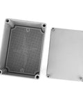 Built Tough Weatherproof Outdoor Junction Box With Mounting Plate For Electrical Distribution ABS Plastic IP67 Waterproof Enclosure Heavy Duty DIY Electrical Box 200mm By 150mm By 100mm, open cover view