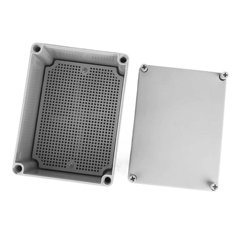 Built Tough Weatherproof Outdoor Junction Box With Mounting Plate For Electrical Distribution ABS Plastic IP67 Waterproof Enclosure Heavy Duty DIY Electrical Box 200mm By 150mm By 100mm, open cover view