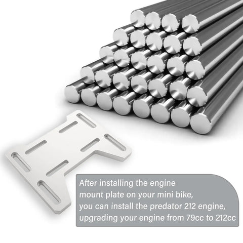 Mini Bike Bolt On Mount Plate Adapter Bracket For Predator Engines 79cc 97cc 100cc 212cc Compatible With Coleman CT100U in silver