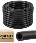 Coiled Beefy Five Eighth Inch ID Heater Hose 50 Feet EPDM Coolant Radiator Hose with reinforcement detail and packaging shown