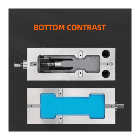 4-Inch Heavy Duty Flat Vise For Milling Machine With Integrated Fixed Corner And Smooth Finished Surface, bottom view comparison of internal mechanism.