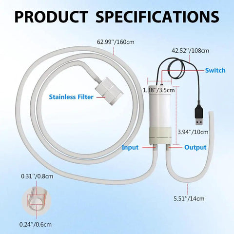 Food Grade USB Electric Auto Siphon Pump For Bottling Your Own Home Brew Beer Wine Beverages And Kombucha, 6.5Ft Hose