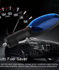Fuel Sync Device Spill Saver Kit For Cars And Trucks, Instant Fuel Efficiency Booster, shown alongside a speeding car and speedometer.
