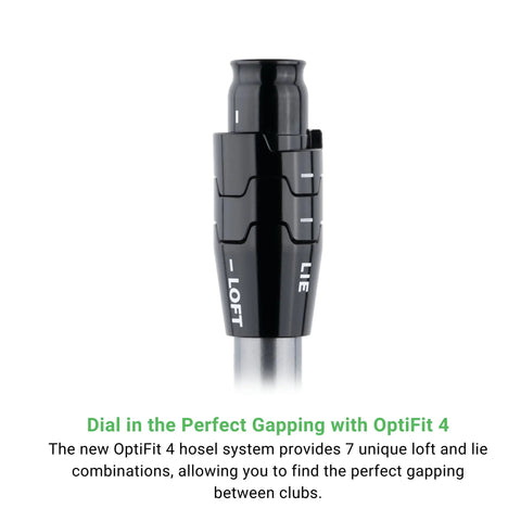 Close-up of Optifit 4 hosel on Elyte X Hybrid With Adjustable Heel Toe Weights For Custom Shot Shape