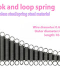 Heavy Duty Stainless Steel Tension Springs With Hooks For Automotive And Industrial Projects, 4X1mm Coiled Extension Springs Pack Of 10, various sizes displayed