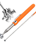 Ultra Strong Magnetic Pickup Tool With 8 Lb Pull, Stainless Steel Telescoping Magnet, grabbing screws, orange handle