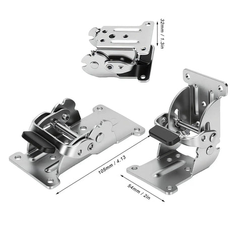 Heavy Duty Carbon Steel Folding Brackets With 180 Degree Self Locking Hinges, Electroplated Finish, Automatic Locking Design