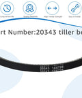 Drive Belt Replacement For Rear Tine Tiller Fits 12 X 728 4L Tooth HA Heavy Duty Belt For Earthquake Tiller Models, part 20343