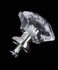 20 Pack Crystal Cabinet Knobs for Cabinets and Drawers, Diamond Shaped Silver Pull Handles with Screws, 30mm Diameter Glass Crystal Knob