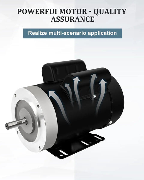 Beast 1.5HP Single Phase Air Compressor Motor With 1750 RPM 56C Frame Dual Voltage 115 230V Five Eighths Inch Shaft CW And CCW