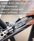 Bit Head Digital Torque Wrench With One Quarter Inch Drive Adapter, Peak Torque Readout On LCD used on bike