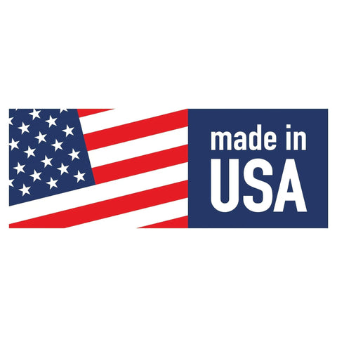 Made in USA label featuring American flag design, symbolizing quality craftsmanship, relevant to student workshop table.