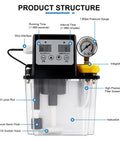 Automatic Lubrication Pump With 0 To 1.6 MPa Pressure Gauge And Low Oil Level Alarm 110V Digital CNC Oil Pump Oiler