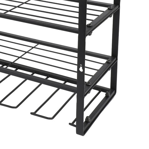 Close-up of Badass Heavy Duty Wall Mounted Power Tool Organizer Rock Solid Drill Holder with sturdy metal frame and shelves.