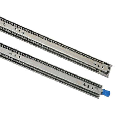 Heavy Duty 40 Inch Drawer Slides Side Mount Full Extension For Cabinets And RVs Made Of Cold Rolled Steel Pair with blue release tab