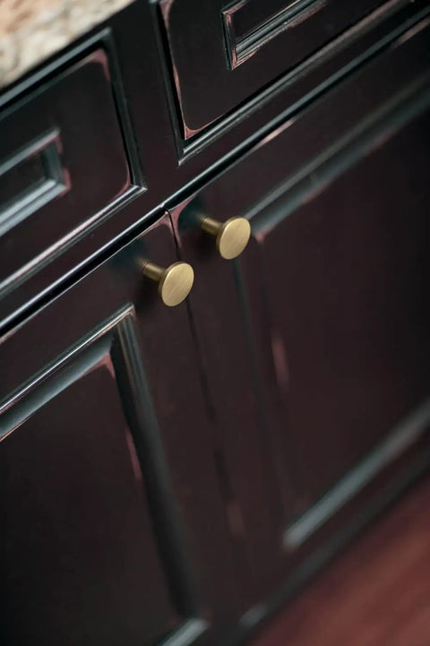 Champagne Bronze Kitchen Cabinet Knobs 6 Pack Round Modern Hardware For Cabinets And Dressers One And One Eighth Inch Diameter