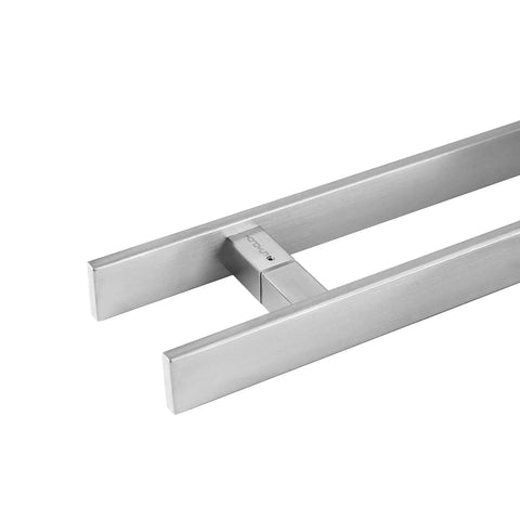 Heavy Duty 48 Inch Commercial Push Pull Door Handle With Square Design SUS 304 Stainless Steel Construction Anti Rust And Corrosion Resistant Tough As Nails For High Traffic Doors, close-up