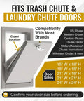Compatibility chart for Rugged Heavy Duty 10 Inch Retracted Hydraulic Door Closer Cylinder For Trash Chute Doors with sizes listed.