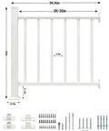 Badass 3Ft White Deck Railing Kit For Outdoor Porch Patio Balcony With Hella Tough Aluminum Posts dimensions and components layout.