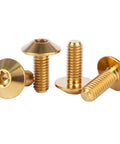 4 Pack Titanium Bolts M5 And M6 Torx Head Screws For Bicycle And Motorcycle, 12Mm 15Mm 20Mm Lengths, Grade 5 Titanium, Corrosion Resistant Gold Finish