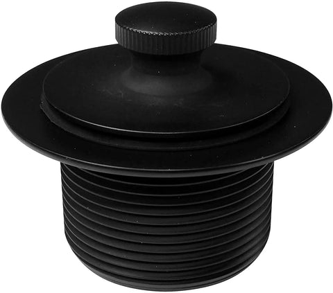 Matte Black Tub Drain Kit With Coarse Threads And Twist Close Plug Plus Two Hole Overflow Faceplate engineered for zero sweat setup.