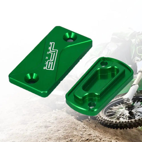 CNC Aluminum Brake Reservoir Cap For Dirt Bike Front And Rear Clutch Fluid Cover Protects The Reservoir And Adds Built Tough Style Fits KX KLX Models 01 21 98 21 92 08 04 18 19 20 06 18 08 15 in green