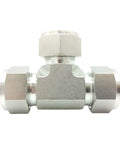 Heavy Duty Stainless Steel Pipe Fittings 5 Pack Union Tee Coupling Connector For 1 Inch Hard Tubing, stainless steel with hex fittings.