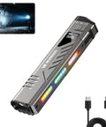 Ultra Bright 3000 Lumen USB C Rechargeable Flashlight, IP68 Waterproof Handheld LED with cable, night scene insert.