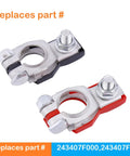Rock Solid Battery Terminal Connectors One Pair Positive And Negative Top Post Design with copper tinned shells and tough plastic bases.