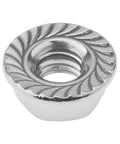 Close-up of serrated M6 hex flange nut from 50 Sets M6 Hex Serrated Flange Nuts Kit With 304 Stainless Steel Lock Nuts And Flat And Lock Washers.