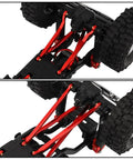 Beefy High Clearance Metal Chassis Link Rods Linkage Set For TRX 4M K10 High Trail Pickup 1 18 Scale RC Off Road Crawler Upgrade Parts CNC Anodized Aluminum Lightweight Durable Easy Install, red aluminum links on RC chassis