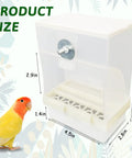 Real Deal Automatic Bird Feeder With Super Slick Waste Catcher And Split Bowl Design For Cockatiel Parrot And Parakeet Cage Accessories Totally Hassle Free Setup Two Pack displayed with size measurements.
