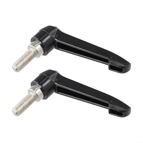 Twin Pack Exercise Bike Seatpost Quick Release Clamping Levers Heavy Duty Metal Locking Pins show robust black levers with steel screws.