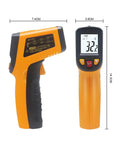 Non Contact Infrared Thermometer Gun With Laser Guide For Cooking And Home Use Measuring From -58 To 1112 F -50 To 600 C Handy Handheld Temperature Sensor For Meat Grilling BBQ Oven Refrigerator Pool, orange and black, 14.3 cm