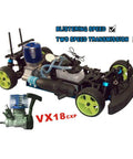 Nitro RC Car One Tenth Scale For Adults 4WD Drifter With Dual Speed Eighty Kmph Power Metal Chassis engine view
