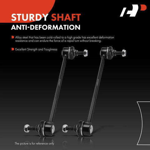 2 Front Sway Bar Links Stabilizer Kit Fits Dodge Avenger Caliber Sebring Mazda MPV Protege Protege5 Lancer Eclipse Cross Outlander PHEV Sport And More, steel rods with rubber boots